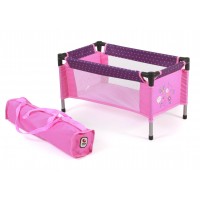 Kelioninė lėlių lovytė (Dots Purple Pink)